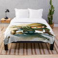 Watercolor inspired plush blanket with fantasy rogue design