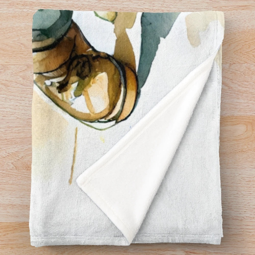 Watercolor inspired plush blanket with fantasy rogue design