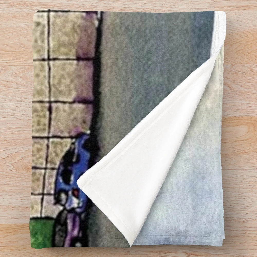 Watercolor-inspired plush blanket featuring Pam Beesley's painting from The Office