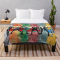 Throne of Glass watercolor-style plush blanket with book lover design