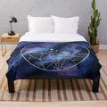 Watercolor night court symbol design on a plush fantasy blanket
