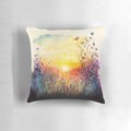 Colorful watercolor floral design on a decorative outdoor throw pillow