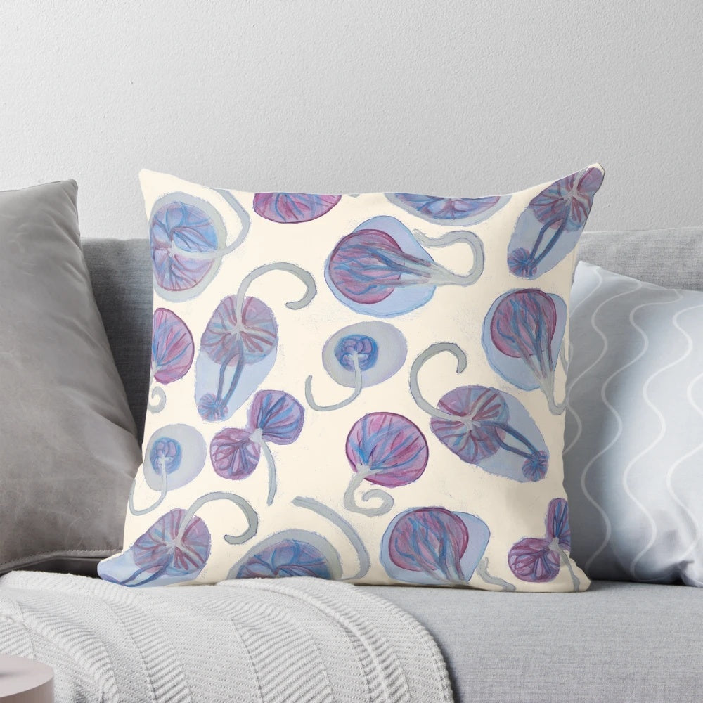 Colorful watercolor placenta print pillow