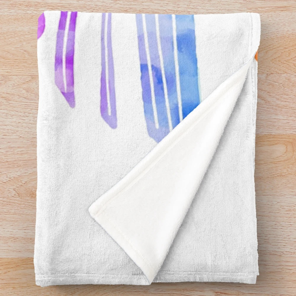 Watercolor floral design plush blanket inspired by the Keeper of the Lost Cities book series