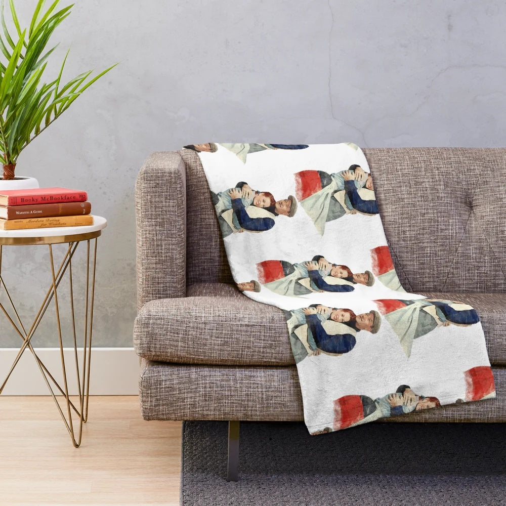 Watercolor plush blanket inspired by the classic film "The Quiet Man