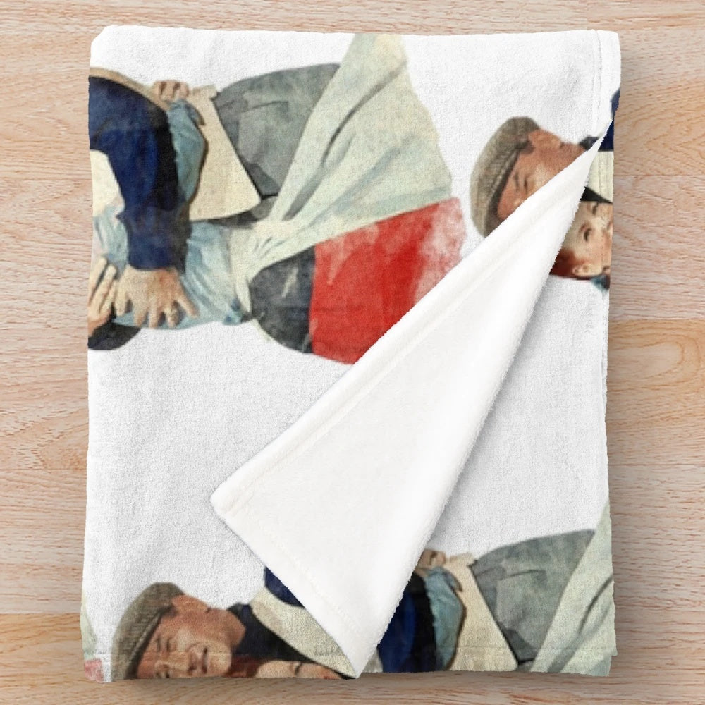 Watercolor plush blanket inspired by the classic film "The Quiet Man
