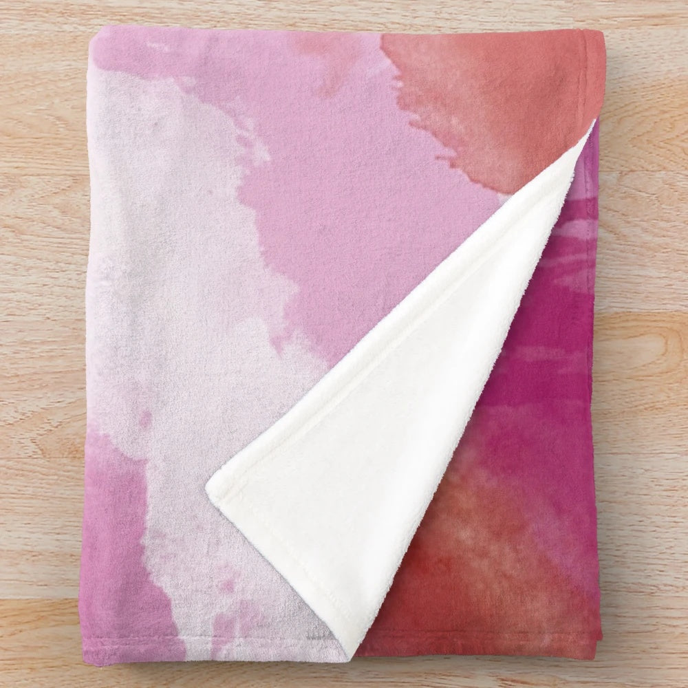 Watercolor pride lesbian plush blanket