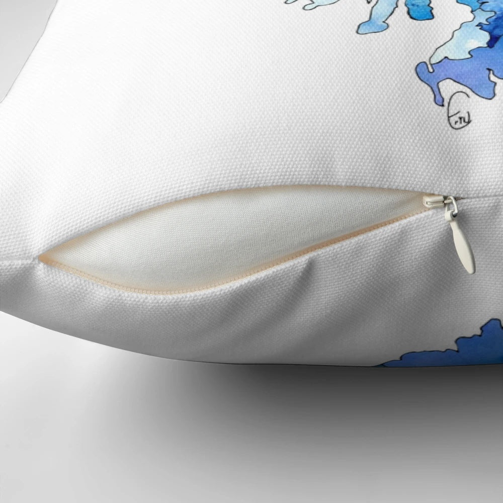Watercolor map of Scotland on a decorative throw pillow