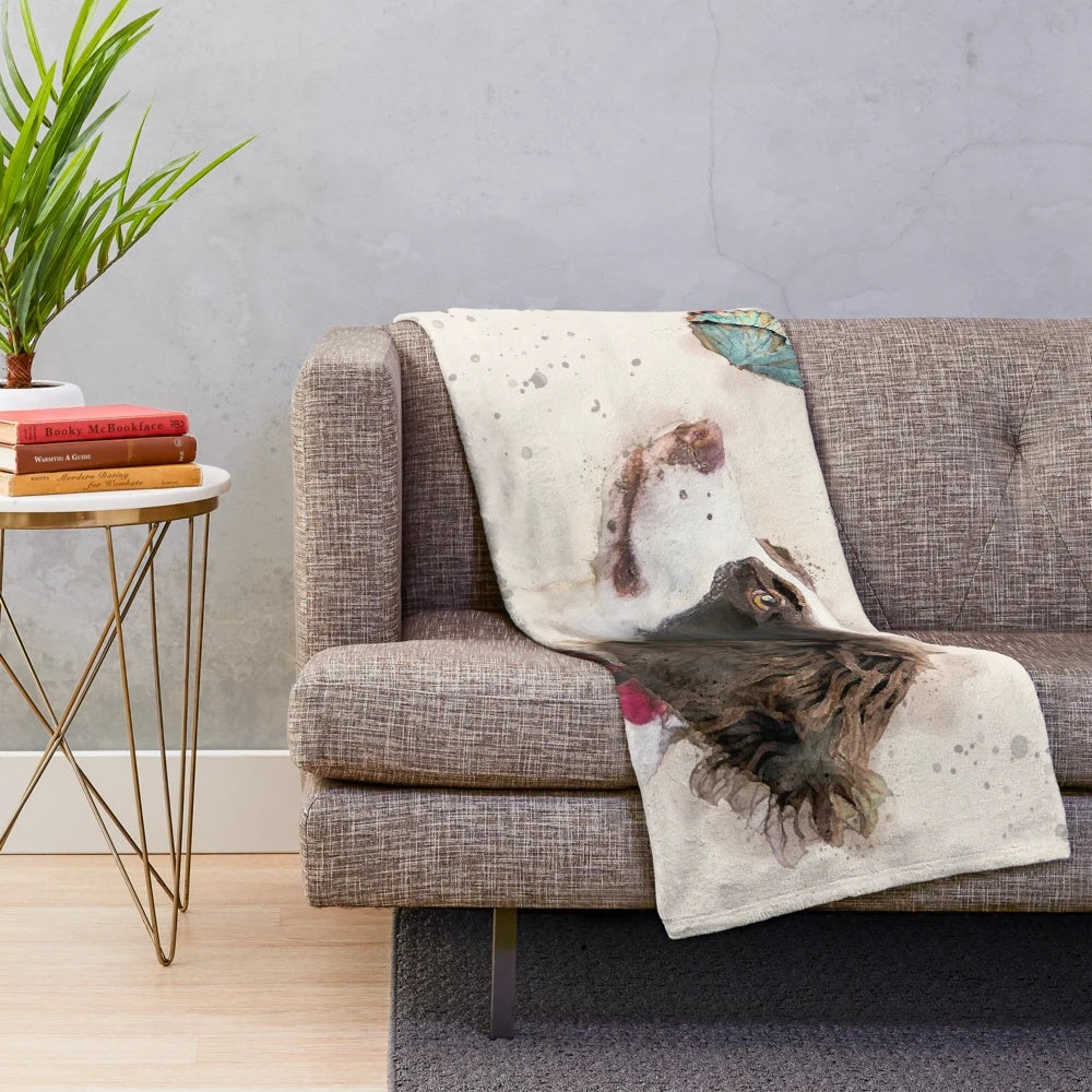 Watercolor English Springer Spaniel Plush Blanket