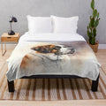 Watercolor St Bernard Dog Art Plush Blanket
