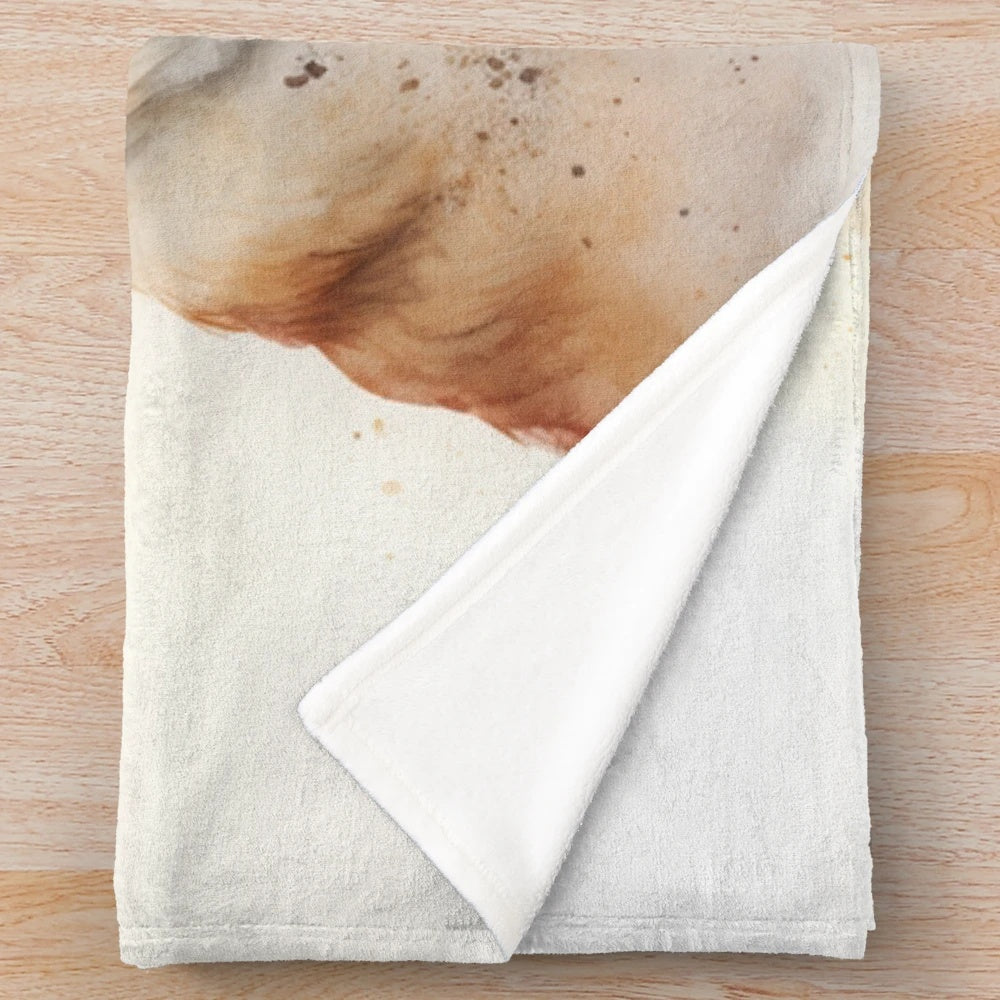 Watercolor St Bernard Dog Art Plush Blanket