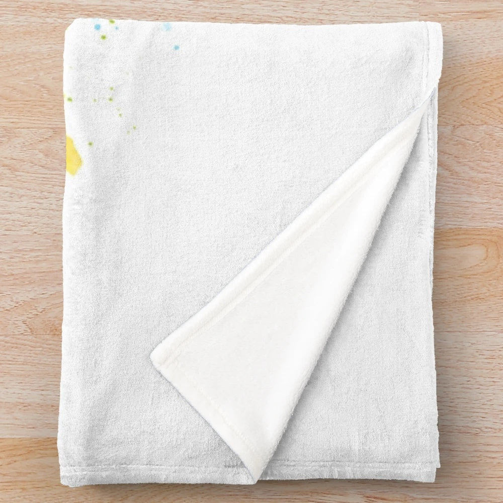 Watercolor swim art design plush blanket with swimmer silhouette