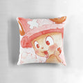 Vibrant watercolor illustration of the character Tony Chopper from the anime One Piece, printed on a cozy cotton pillow cover.