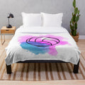 Watercolor volleyball plush blanket