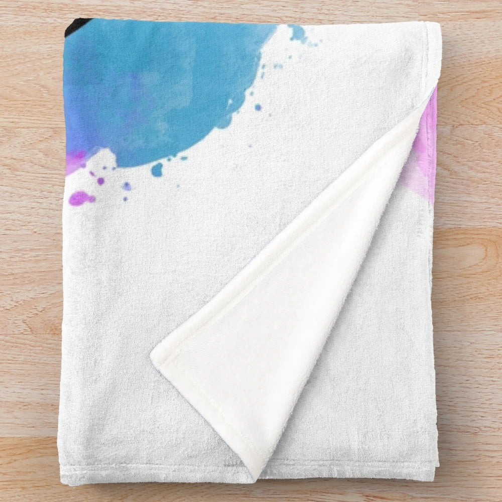 Watercolor volleyball plush blanket