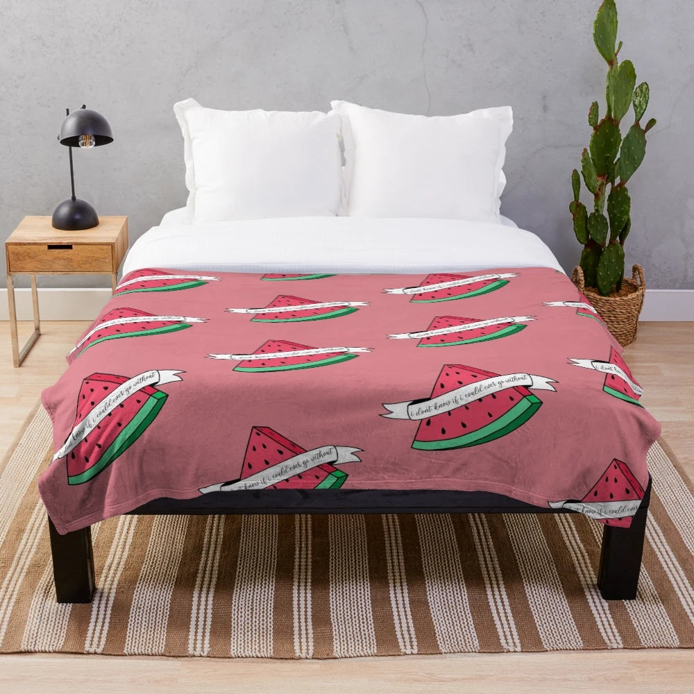 Watermelon sugar plush blanket with soft, cozy fabric