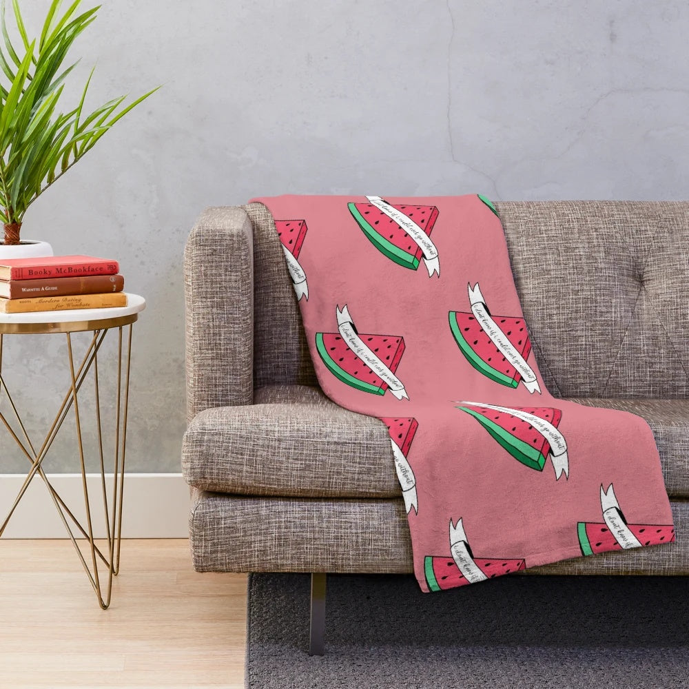 Watermelon sugar plush blanket with soft, cozy fabric