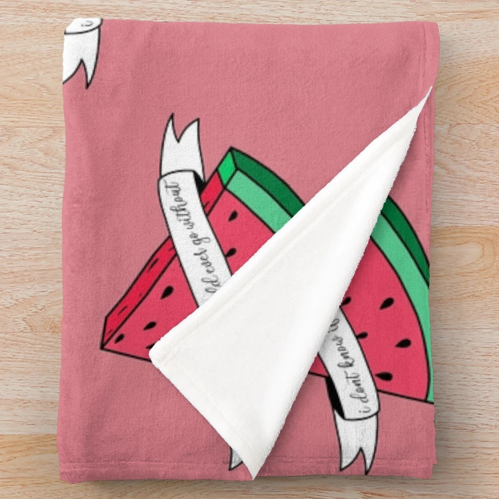 Watermelon sugar plush blanket with soft, cozy fabric