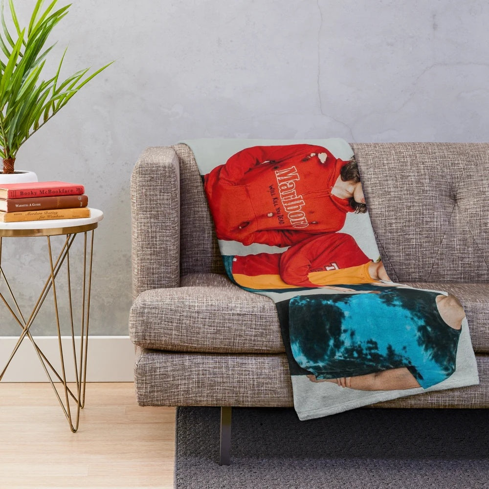 Waterparks-inspired plush blanket featuring the band's logo and aesthetic