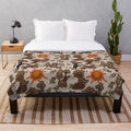 Watership Down inspired plush blanket featuring a seamless rabbit pattern design