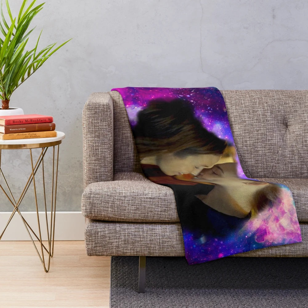 Waverly & Nicole inspired plush blanket featuring a cozy galaxy design