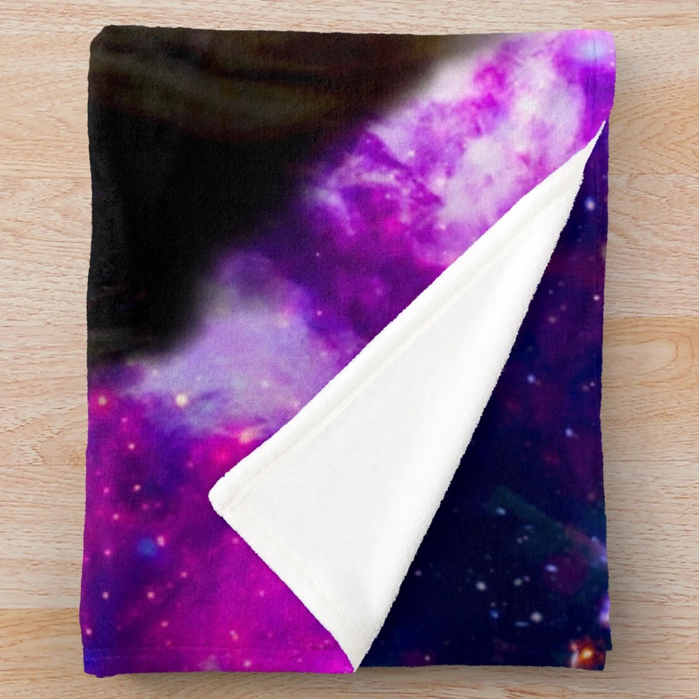 Waverly & Nicole inspired plush blanket featuring a cozy galaxy design