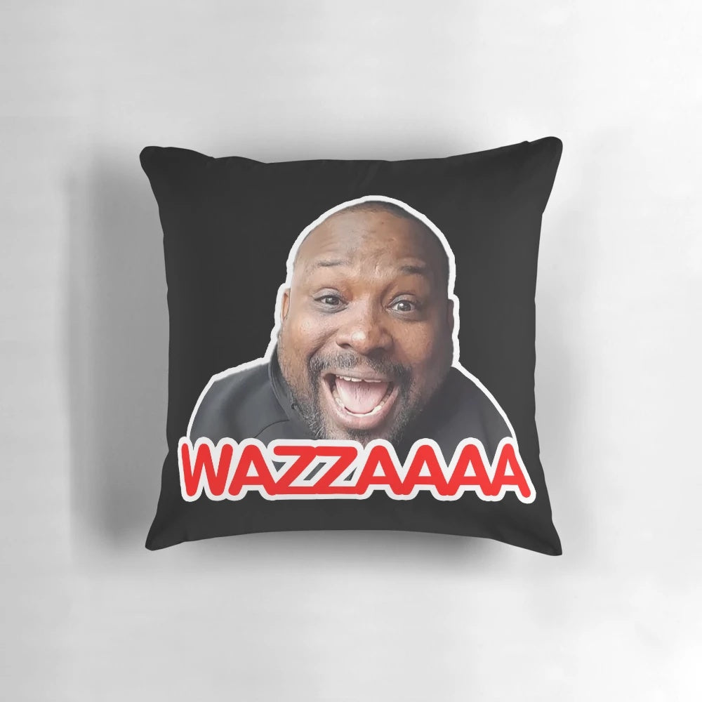 Whimsical Don Pollo Pillow featuring the iconic "Wazzaaa" meme, perfect for Ohio king fans.