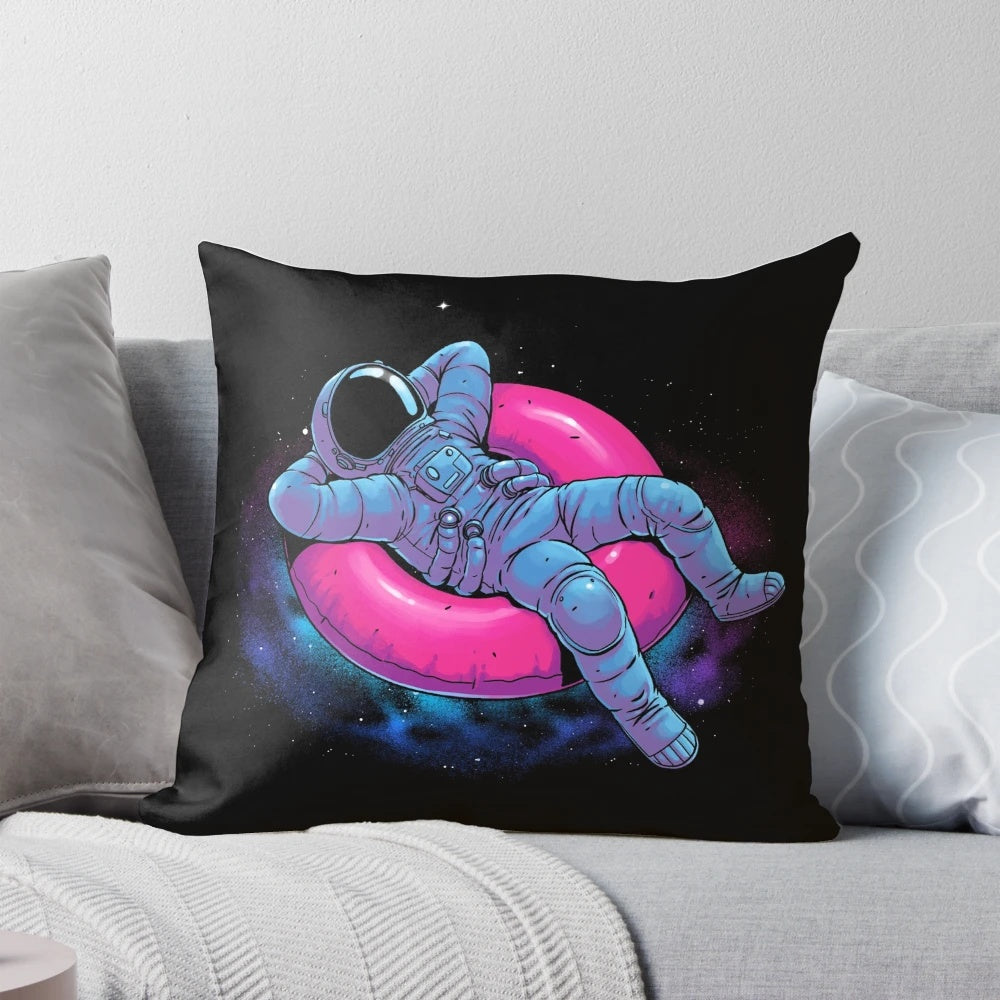 Floating Dream Pillow with Nebula, Stars, and Astronaut Design