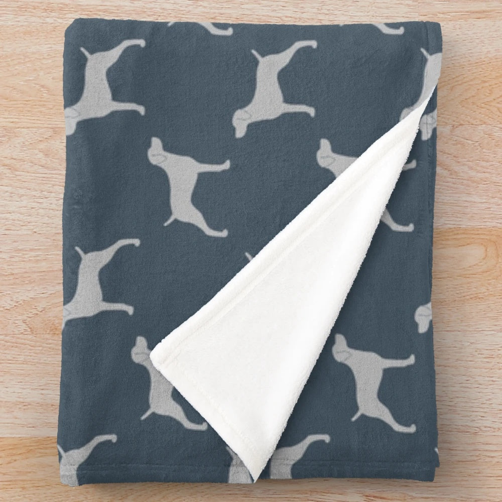 Weimaraner Silhouette Plush Blanket