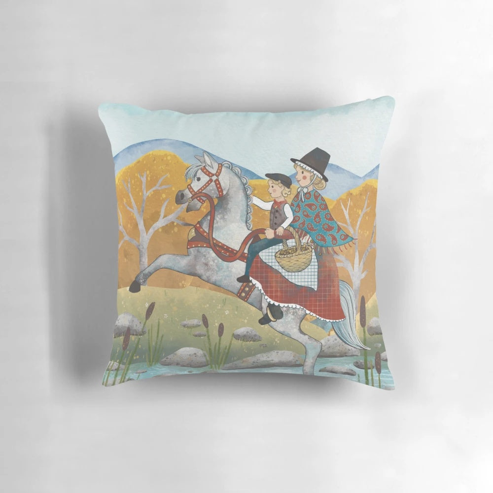 Welsh Nursery Rhyme Ji Ceffyl Bach Horse Pillow