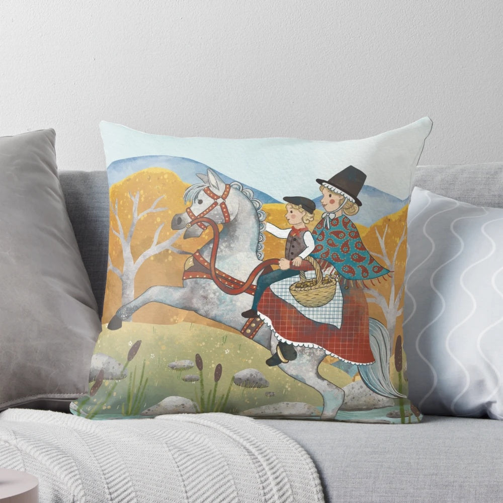 Welsh Nursery Rhyme Ji Ceffyl Bach Horse Pillow