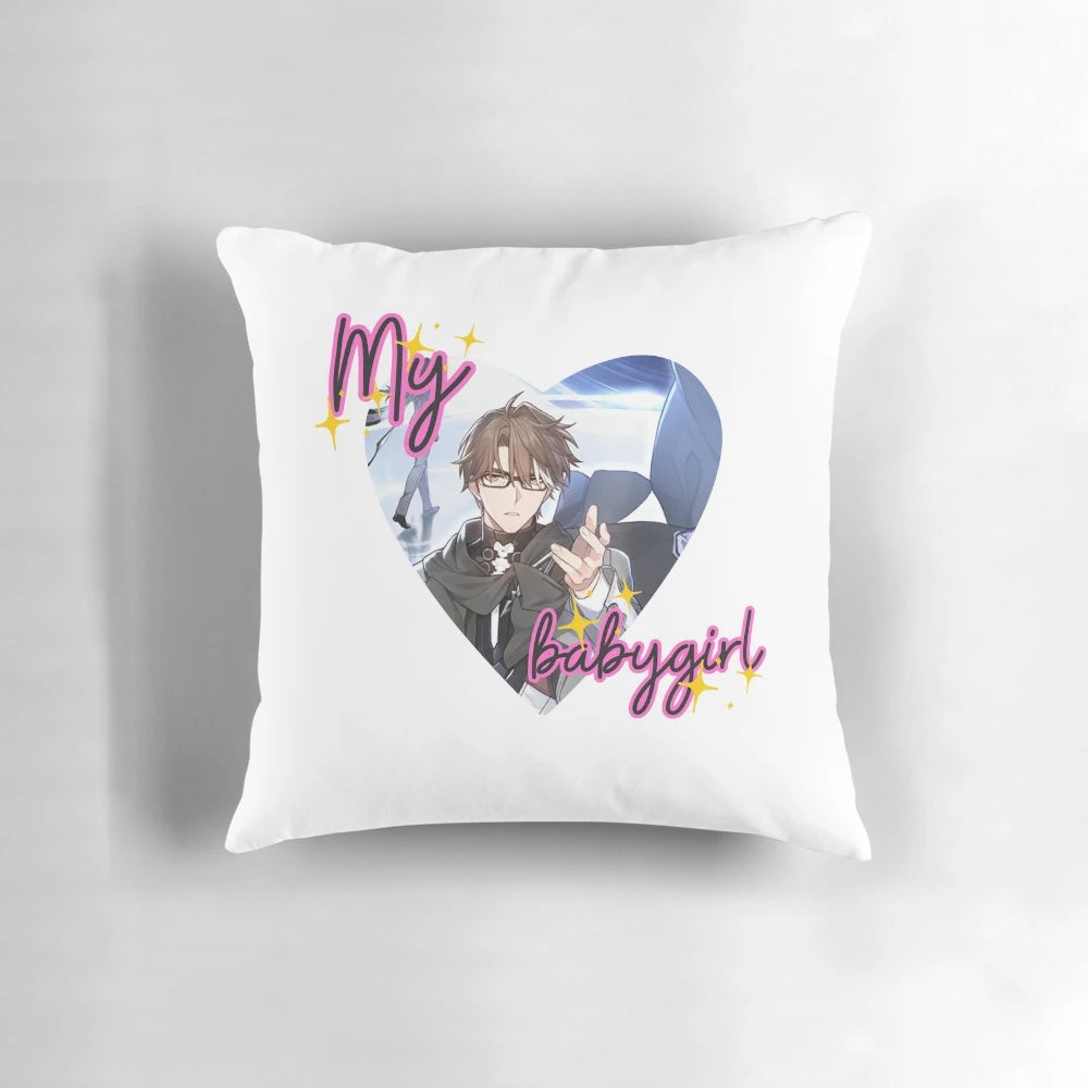 Soft, comfortable Welt Yang pillow with Honkai Star Rail and babygirl heart design