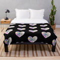 Wenclair-inspired plush blanket with dark academia and goth design