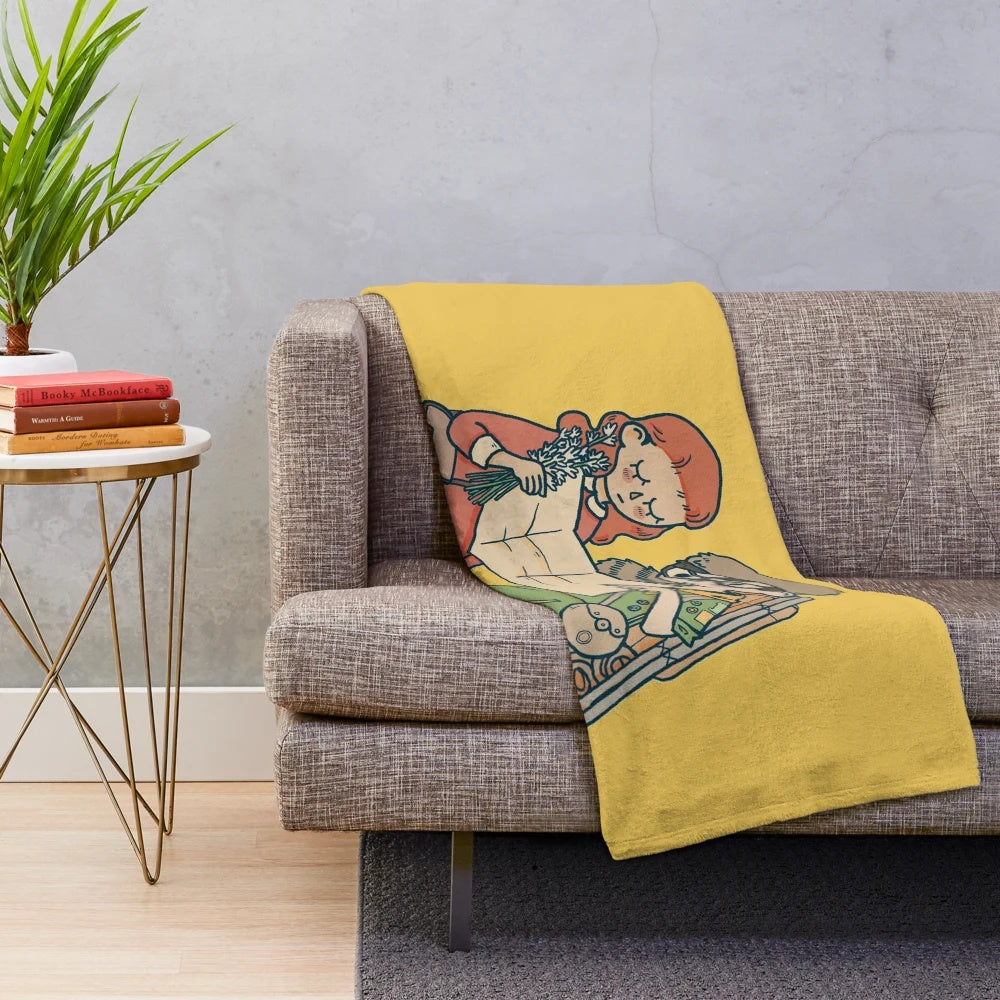 Wes Anderson inspired moonrise kingdom art plush blanket