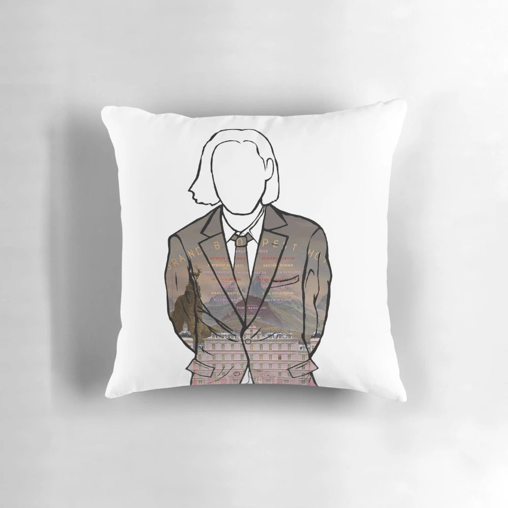 Wes Anderson Inspired Pillow Featuring Iconic Scenes from The Grand Budapest Hotel, Fantastic Mr. Fox, The Life Aquatic, Moonrise Kingdom, and Isle of Dogs