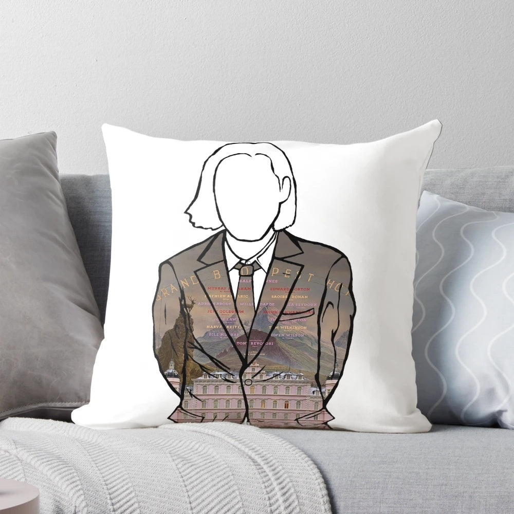 Wes Anderson Inspired Pillow Featuring Iconic Scenes from The Grand Budapest Hotel, Fantastic Mr. Fox, The Life Aquatic, Moonrise Kingdom, and Isle of Dogs