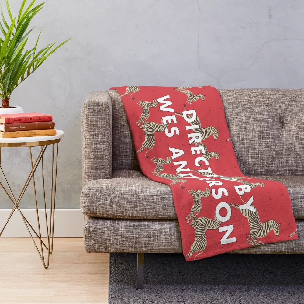 Wes Anderson inspired plush blanket