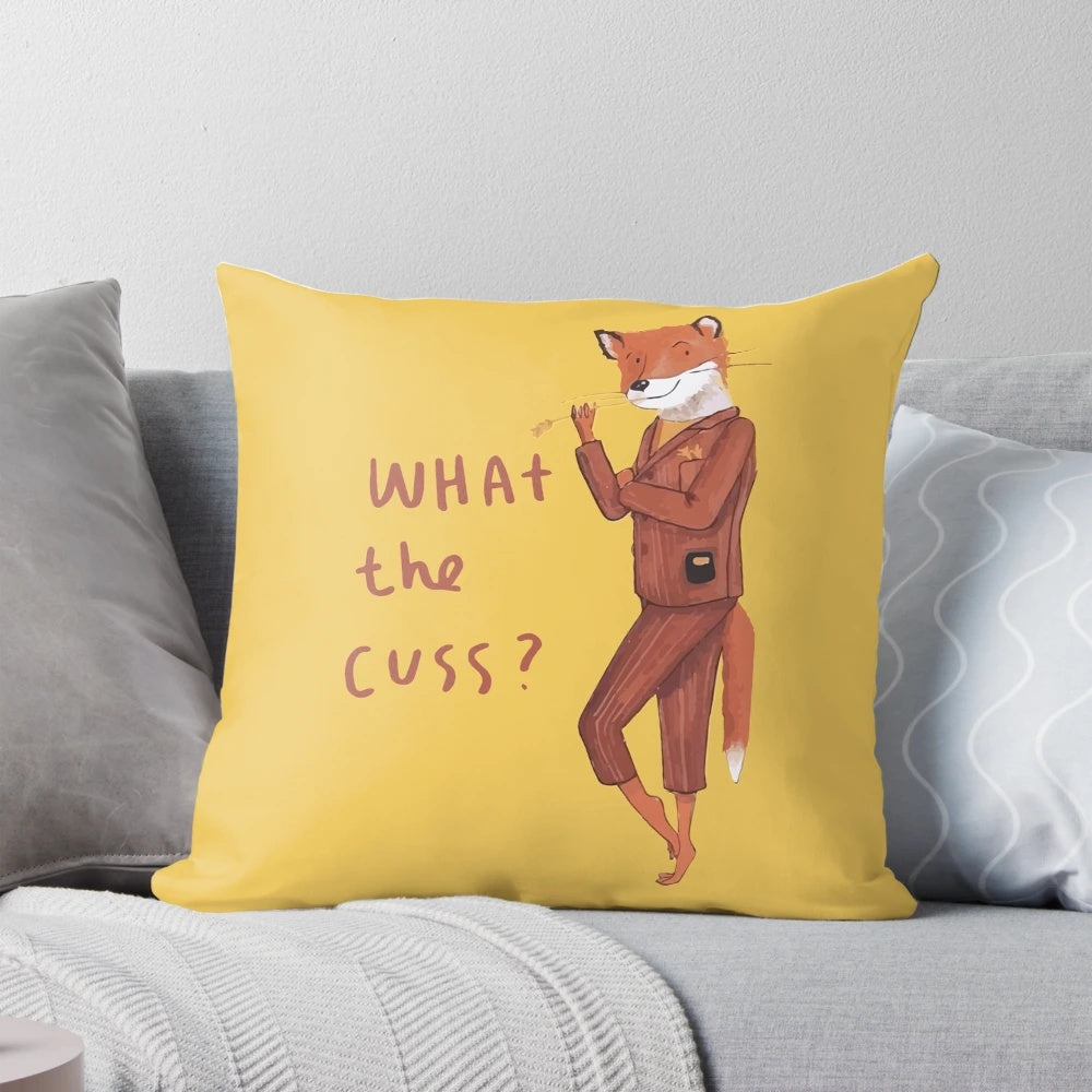 Fantastic Mr. Fox inspired pillow with Wes Anderson's iconic style