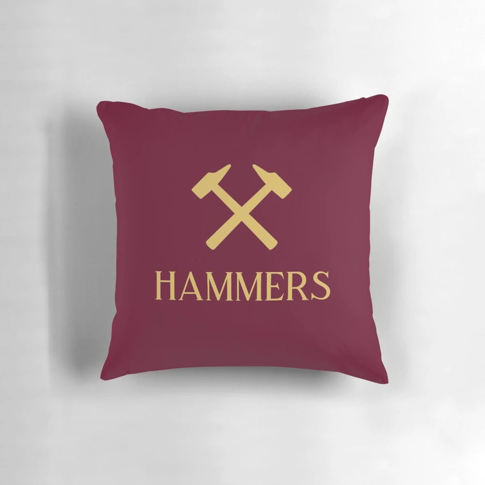 Hammers Gold Pillow featuring the West Ham Football Club logo
