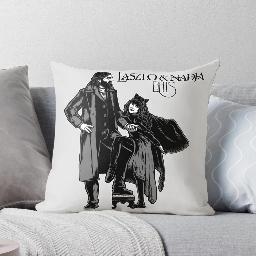 Laszlo & Nadja album cover Pillow from the TV series What We Do in the Shadows