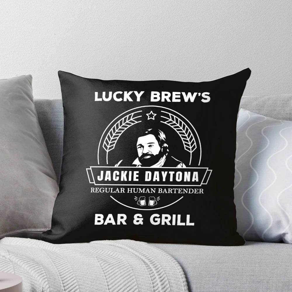 Pillow featuring the iconic "Jackie Daytona" character from the TV series "What We Do in the Shadows