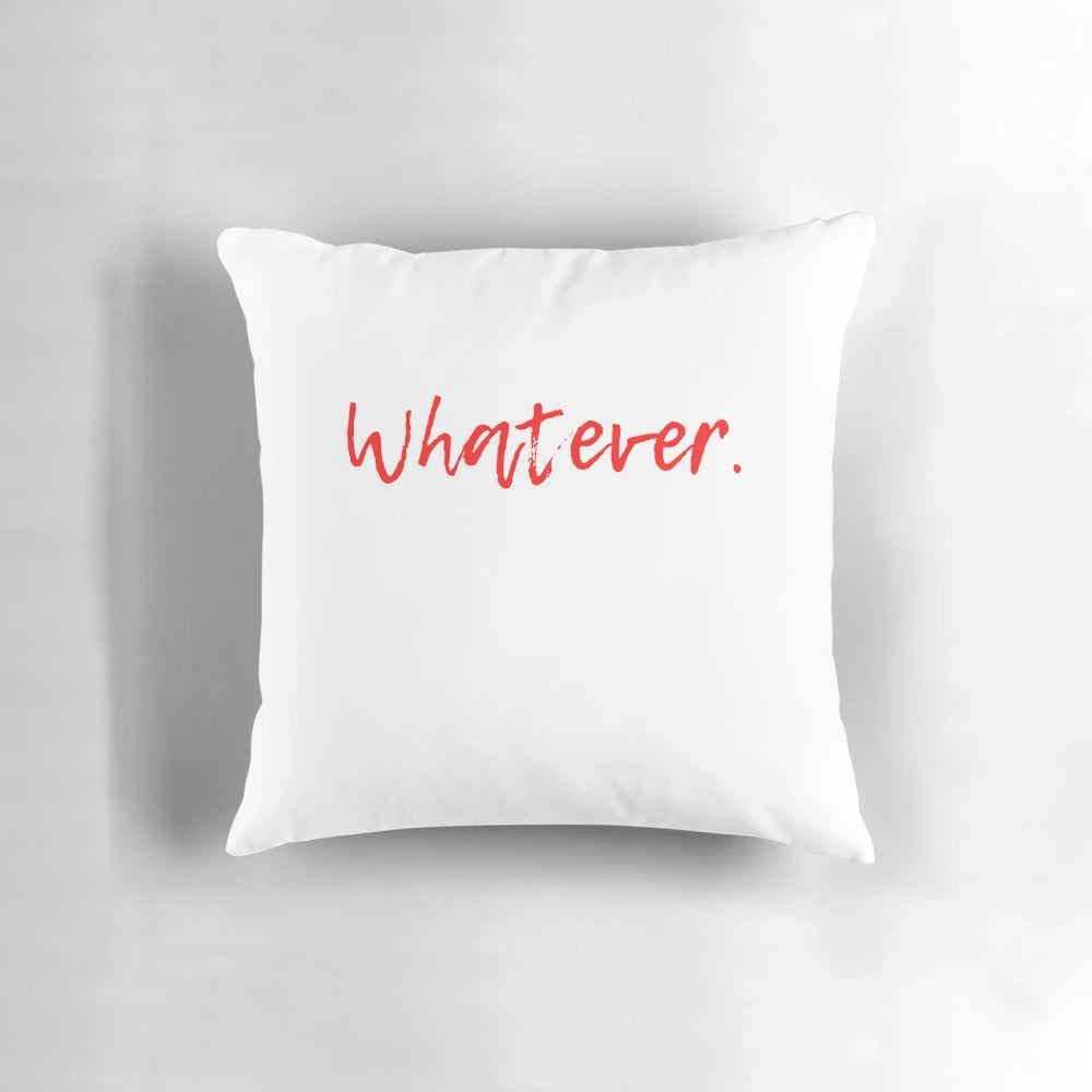 A red and white decorative whatever pillow, a stylish home accessory.