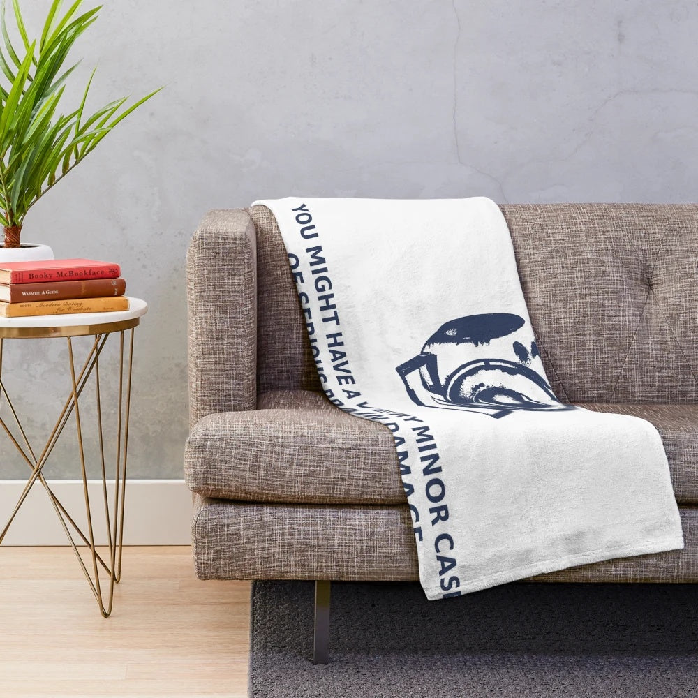 Wheatley Plush Blanket with Portal 2 Quote