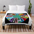 Wheel with prizes inspired plush blanket
