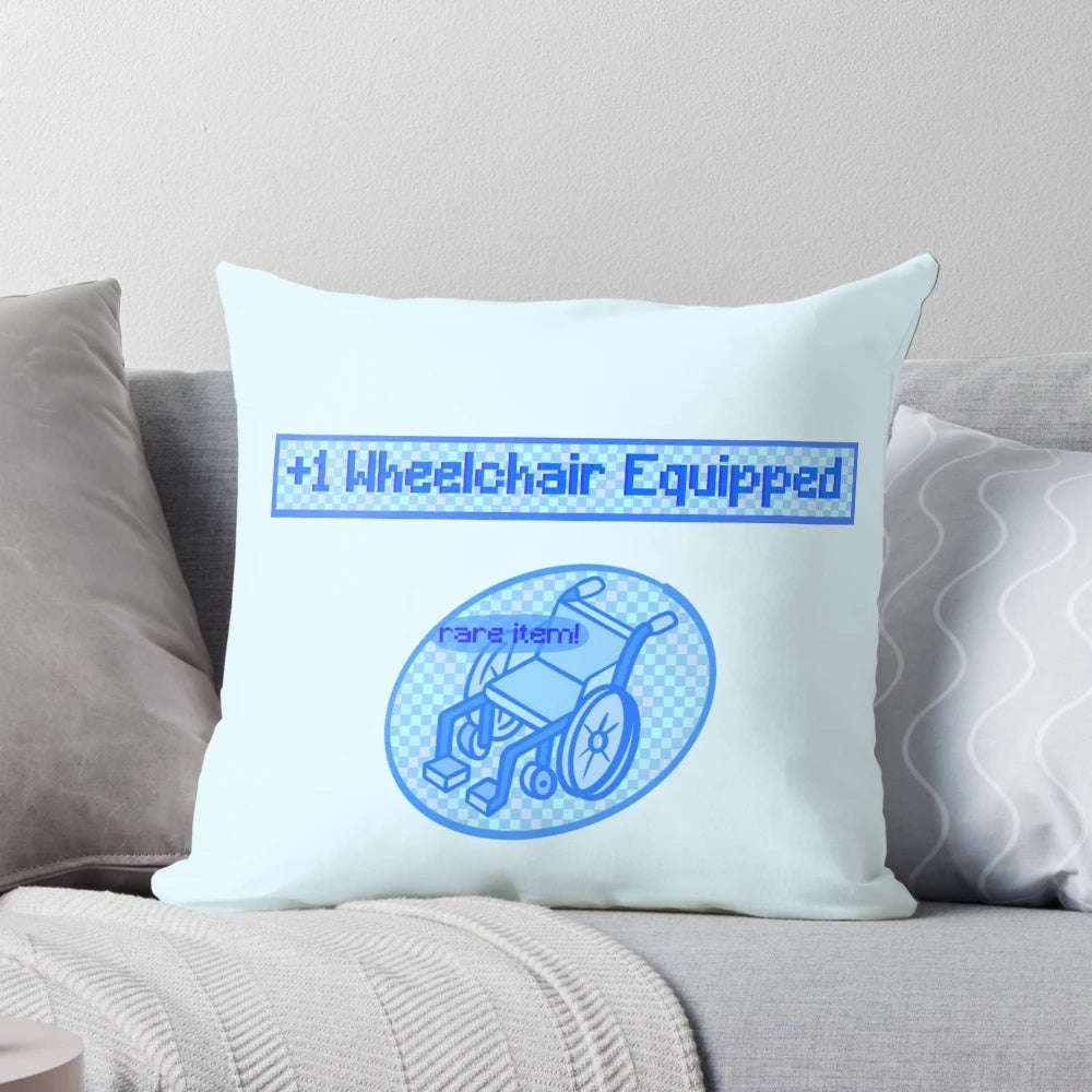 A wheelchair pillow providing comfortable and supportive seating for users with disabilities.