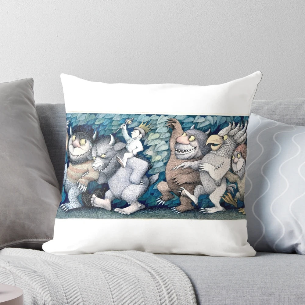 Where the Wild Things Are Rumpus Pillow featuring a scene from the beloved Maurice Sendak book