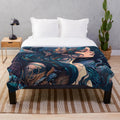 Plush blanket featuring whimagic sea creatures and mythical underwater beasts