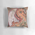 Watercolor painting of the brown dragon Smrgol from the fantasy film Flight of Dragons, printed on a soft, plush pillow.