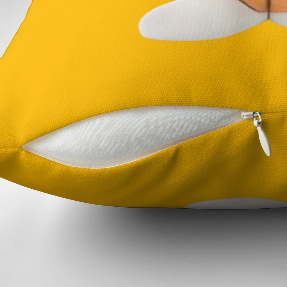 Whimsical cartoon art pillow with stars design