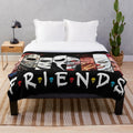 Cartoon parody plush blanket featuring humorous pop culture caricatures